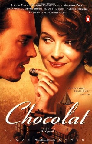 Book jacket for Chocolat written by Joanne Harris